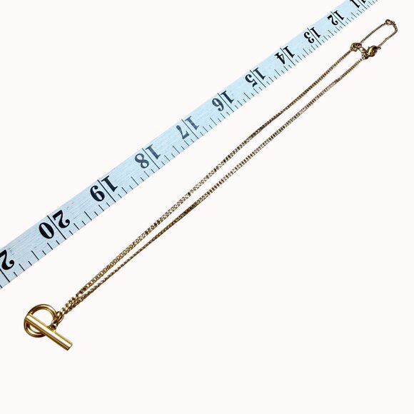 Madewell Gold Tone Toggle Delicate Chain Necklace Minimalist Dainty Classic - Picture 4 of 6